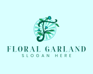 Floral Gardening Letter F logo design