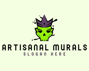 Skull Crown Paint logo design