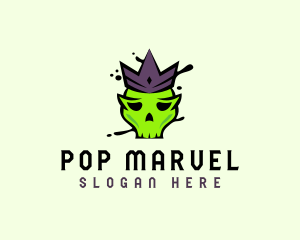 Skull Crown Paint logo design