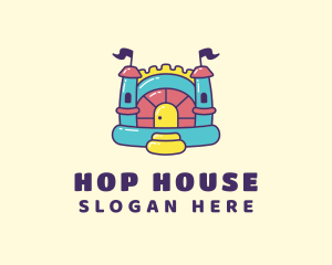 Colorful Bounce House Castle logo design