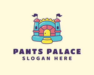 Colorful Bounce House Castle logo design