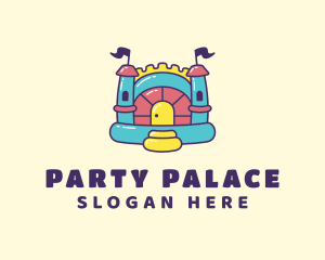 Colorful Bounce House Castle logo design