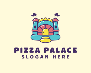 Colorful Bounce House Castle logo design