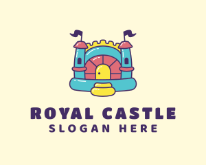 Colorful Bounce House Castle logo design