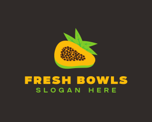 Papaya Fruit Slice logo design