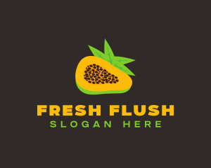 Papaya Fruit Slice logo design