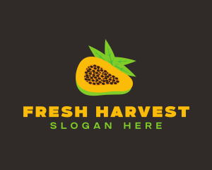 Papaya Fruit Slice logo design