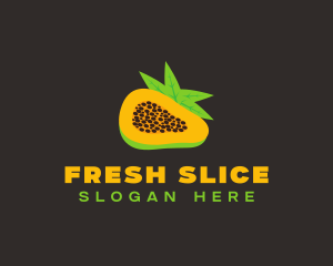 Papaya Fruit Slice logo design