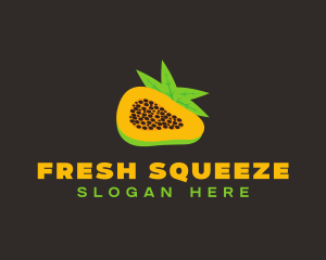 Papaya Fruit Slice logo design