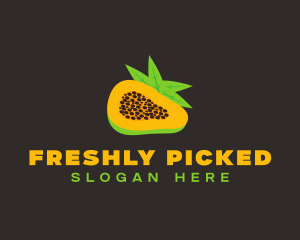 Papaya Fruit Slice logo design