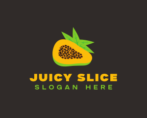 Papaya Fruit Slice logo design