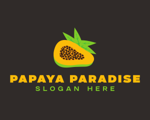 Papaya Fruit Slice logo design