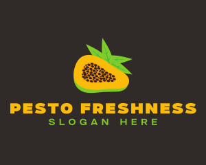 Papaya Fruit Slice logo design