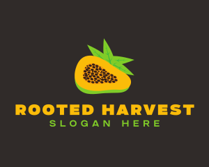 Papaya Fruit Slice logo design