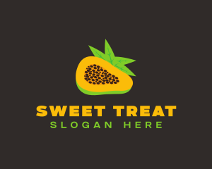 Papaya Fruit Slice logo design