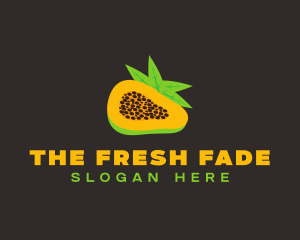 Papaya Fruit Slice logo design