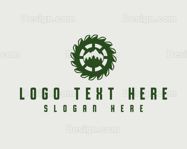 Mountain Sawmill Logging Logo