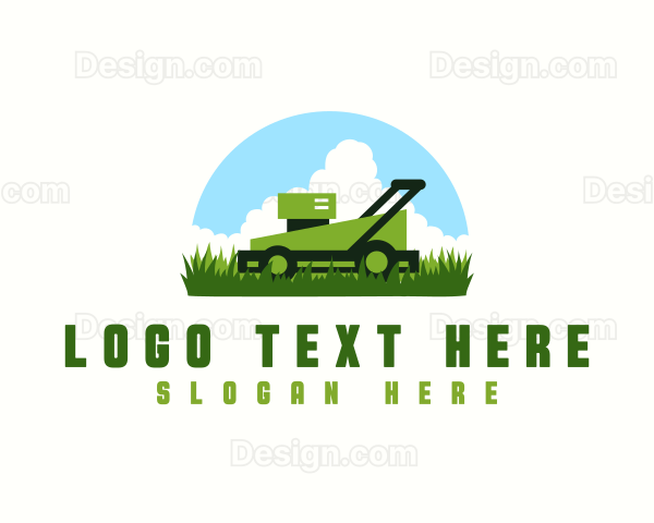 Mower Lawn Grass Logo