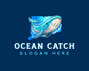 Ocean Whale Connecticut logo design