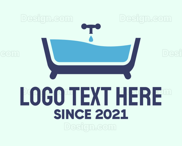 Blue Bathtub Bath Logo