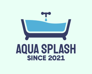 Blue Bathtub Bath logo design