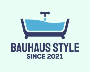 Blue Bathtub Bath logo design