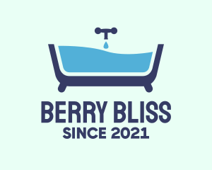 Blue Bathtub Bath logo design