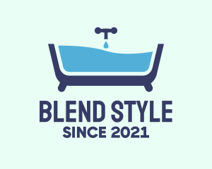 Blue Bathtub Bath logo design