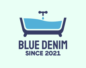 Blue Bathtub Bath logo design