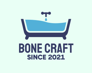 Blue Bathtub Bath logo design