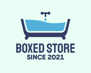 Blue Bathtub Bath logo design