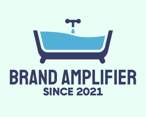 Blue Bathtub Bath logo design