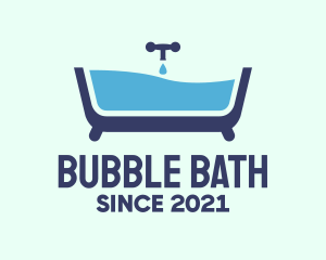 Blue Bathtub Bath logo design