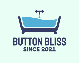 Blue Bathtub Bath logo design