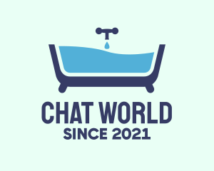 Blue Bathtub Bath logo design