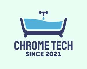 Blue Bathtub Bath logo design