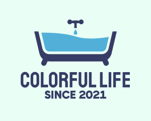 Blue Bathtub Bath logo design