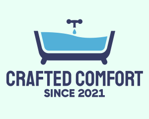 Blue Bathtub Bath logo design