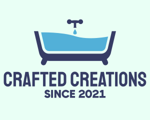 Blue Bathtub Bath logo design