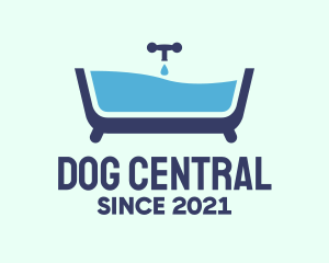 Blue Bathtub Bath logo design