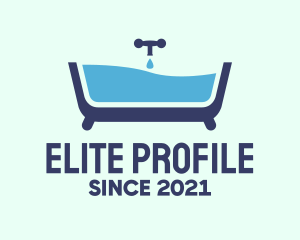 Blue Bathtub Bath logo design