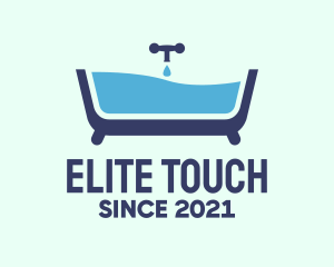 Blue Bathtub Bath logo design