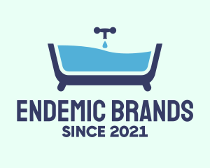 Blue Bathtub Bath logo design