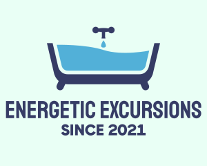 Blue Bathtub Bath logo design