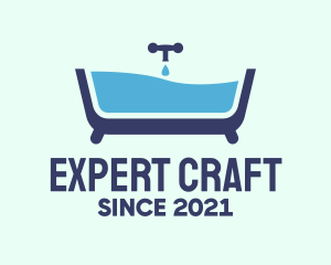 Blue Bathtub Bath logo design