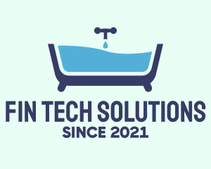 Blue Bathtub Bath logo design