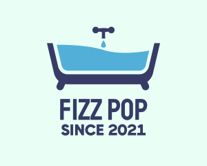 Blue Bathtub Bath logo design