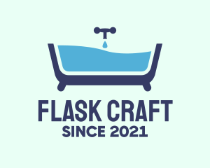 Blue Bathtub Bath logo design