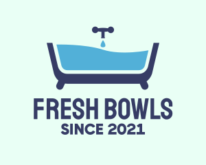 Blue Bathtub Bath logo design