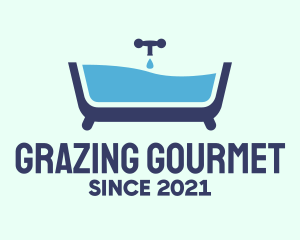 Blue Bathtub Bath logo design